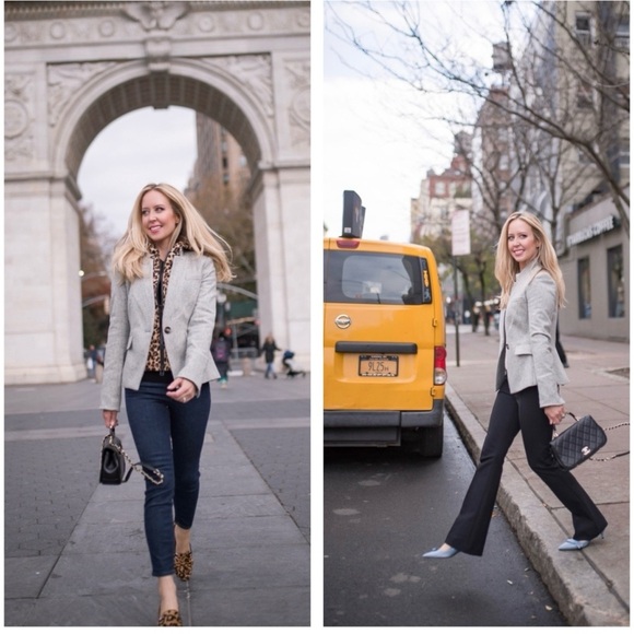 Veronica Beard Jackets & Blazers - Veronica Beard Farley Wool Tweed Gray Blazer Dickey Jacket Upcollar Size 0 Coat